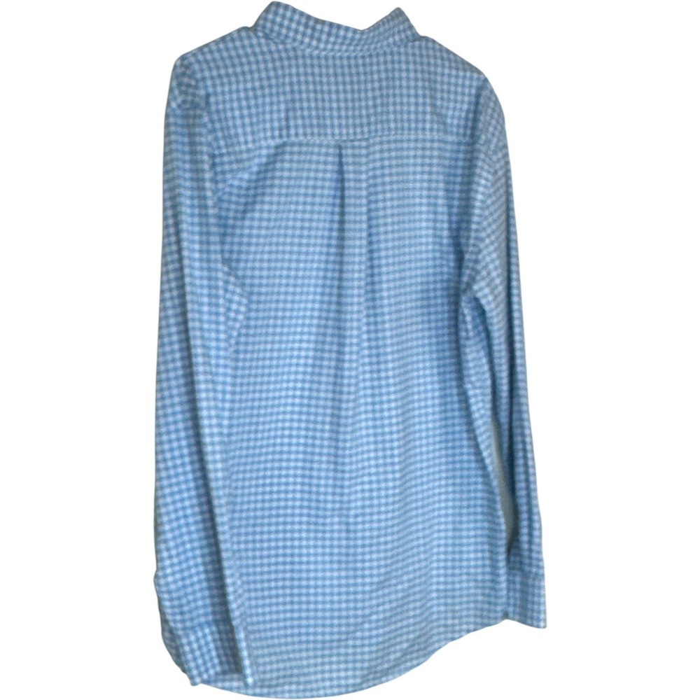 ST JOHNS BAY Mens L Blue White Gingham Stretch Long Sleeve Button Down Shirt - Picture 9 of 13